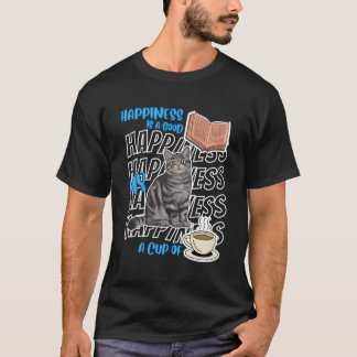 Camiseta La felicidad es el gato de café de los gatos de Sh