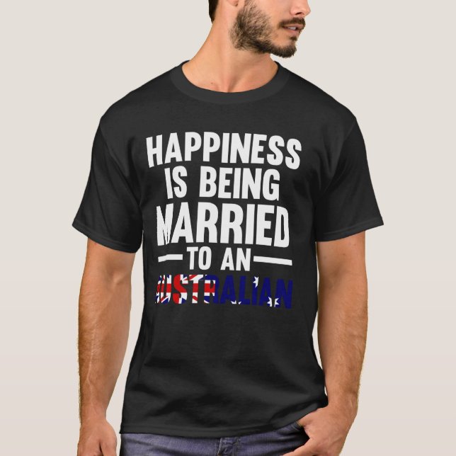 Camiseta la felicidad es estar casado con un australiano au (Anverso)
