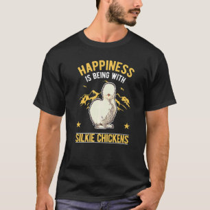 Camiseta La Felicidad Es Estar Con Gallinas Seda Seda Chi