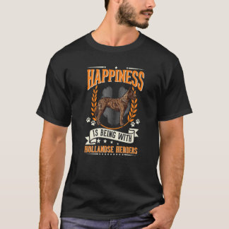 Camiseta La felicidad es estar con los pastores holandeses