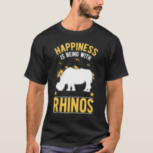 Camiseta La felicidad es estar con rinocerontes