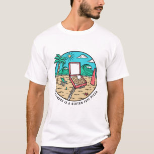 Camiseta La felicidad es graciosa una pizza sin gluten