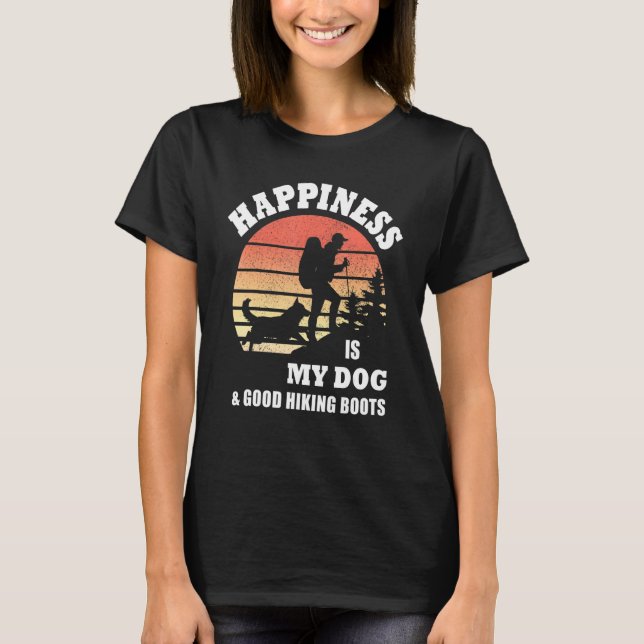 Camiseta La felicidad es mi perro y mis buenos botes de sen (Anverso)