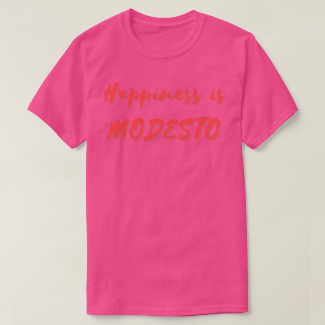 Camiseta La felicidad es modesto 1 (Diseño del anverso)