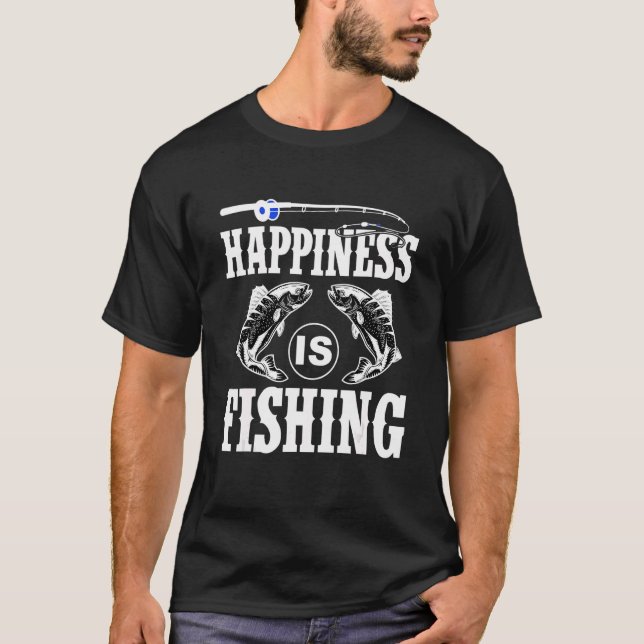 Camiseta La felicidad es pescar  Pescar (Anverso)