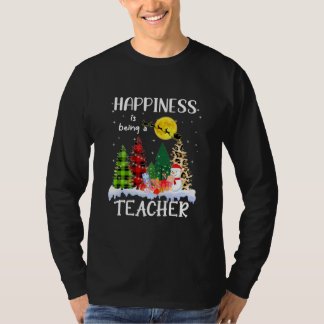 Camiseta La felicidad es ser el árbol de Navidad del leopar