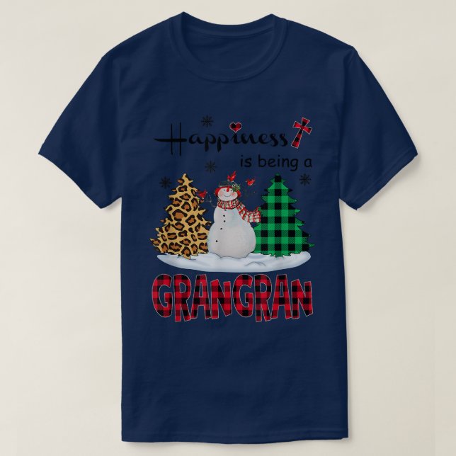 Camiseta La felicidad es ser el granjero Snowman Merry Chri (Diseño del anverso)