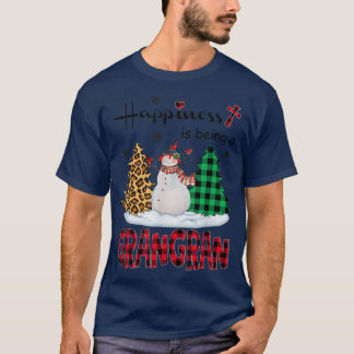 Camiseta La felicidad es ser el granjero Snowman Merry Chri