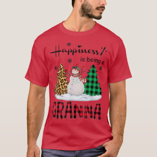 Camiseta La felicidad es ser la abuela Snowman Feliz Navida