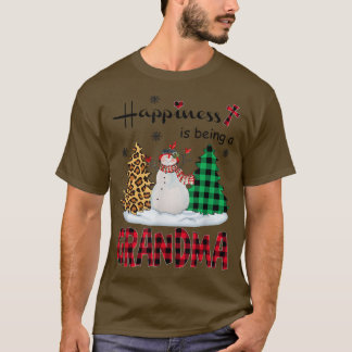 Camiseta La felicidad es ser la abuela Snowman Feliz Navida