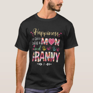 Camiseta La Felicidad Es Ser Mamá Y Abuela Flor, Madre