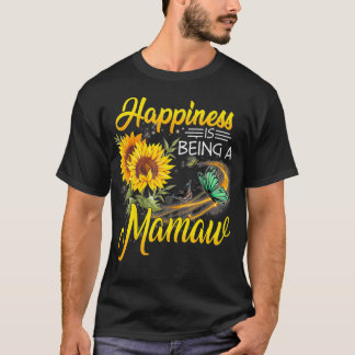Camiseta La felicidad es ser mariposas de girasol mamaíta