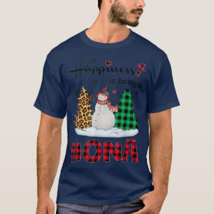Camiseta La felicidad es ser Nona Snowman Feliz Navidad