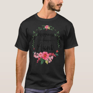 Camiseta La felicidad es ser tía a las mujeres decorar flor