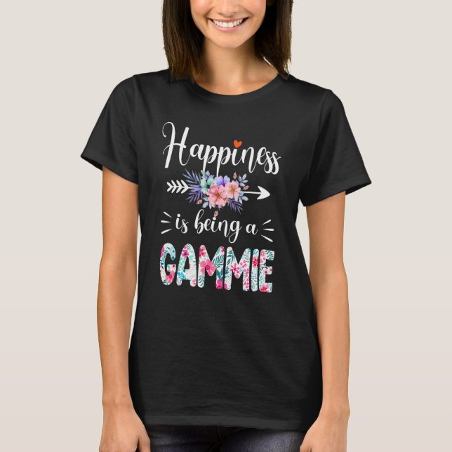 Camiseta La Felicidad Es Ser Un Deco Floral De Mujeres Gamm (Anverso)