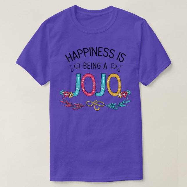 Camiseta La Felicidad Es Ser Un Jojo Flores Silvestres Vale (Diseño del anverso)