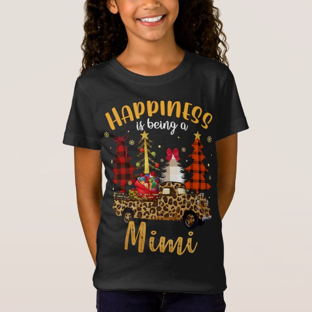 Camiseta La Felicidad Es Ser Un Mimi Árbol De Navidad Leopa (Anverso)