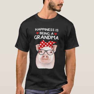 Camiseta La Felicidad Es Ser Una Abuela Cabeza De Gafas Ner