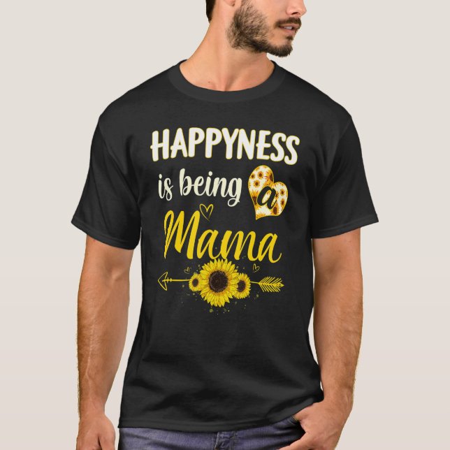 Camiseta La Felicidad Es Ser Una Abuela Mama Sunflower (Anverso)