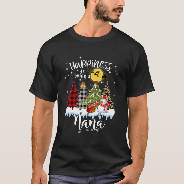 Camiseta La Felicidad Es Ser Una Abuela Nana Navidad (Anverso)