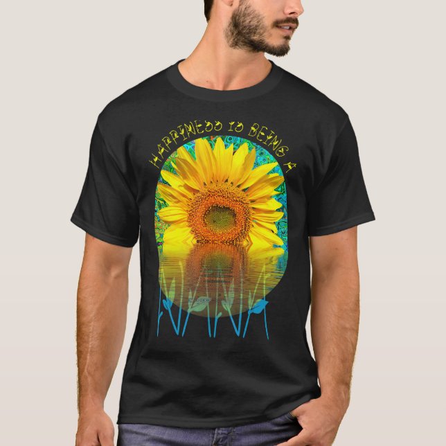 Camiseta La Felicidad Es Ser Una Abuela Nana Sunflower C (Anverso)