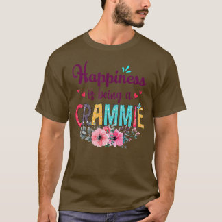 Camiseta La felicidad es ser una floral de una mujer religi