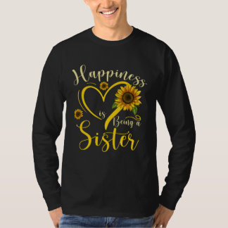 Camiseta La Felicidad Es Ser Una Hermana Girasol Día De La
