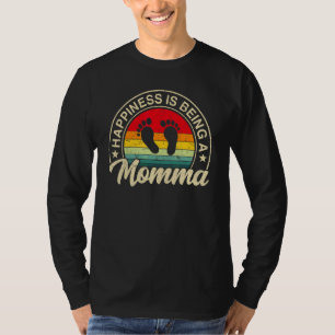 Camiseta La Felicidad Es Ser Una Mami Mujer Decoración Vint