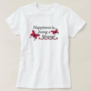 Camiseta La felicidad es ser una mariposa Memaw
