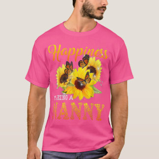 Camiseta La Felicidad Es Ser Una Nana Mariposa Sunflower 