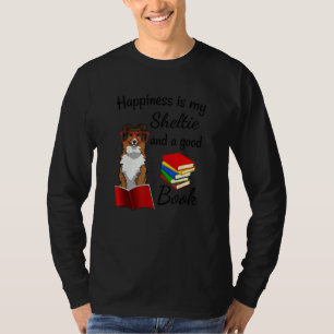 Camiseta La Felicidad Es Sheltie Y Libros Sheltie Mamá