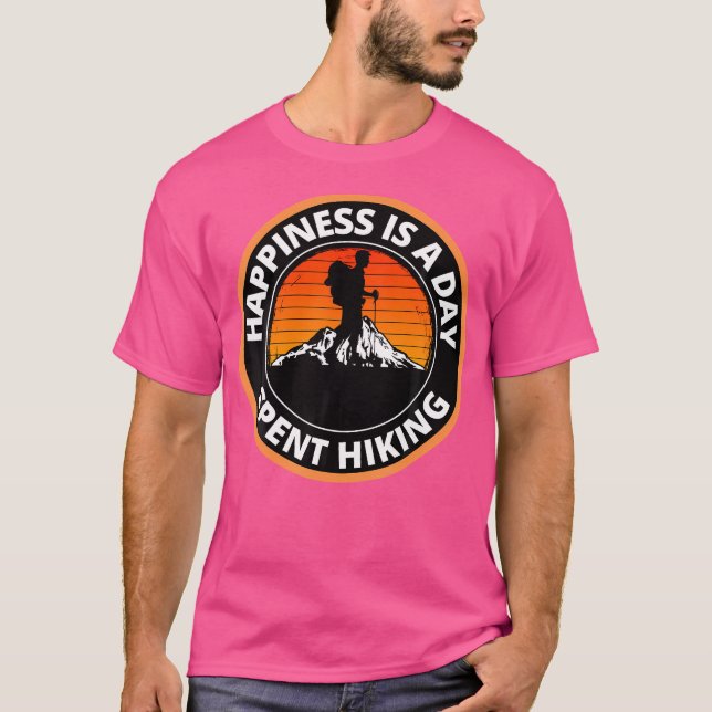 Camiseta La Felicidad Es Un Día De Senderismo En Montaña (Anverso)