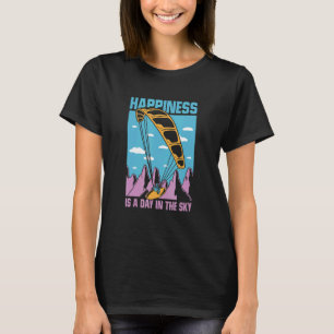 Camiseta La felicidad es un día en el cielo en parapente