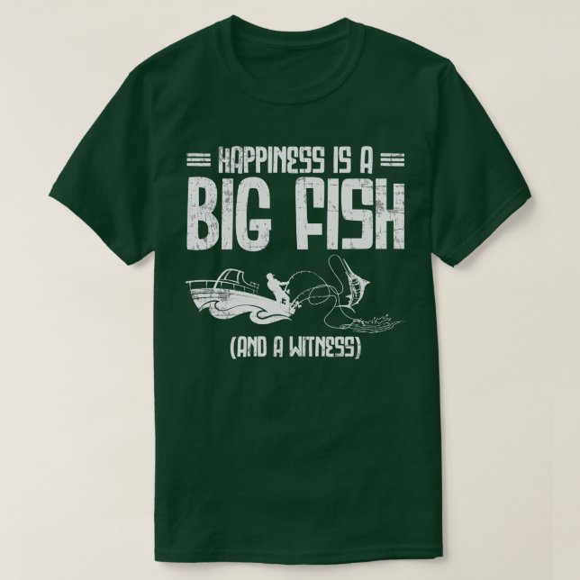 Camiseta La Felicidad Es Un Gran Pescador Pescador De Truch (Diseño del anverso)