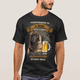 Camiseta La Felicidad Es Un Hombre Con Cerveza Y Un Sitio L