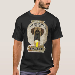 Camiseta La Felicidad Es Un Hombre Mayor Con Un Mastín De C