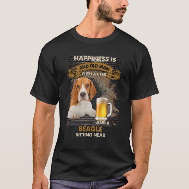 Camiseta La Felicidad Es Un Hombre Mayor Con Una Sentada De (Anverso)
