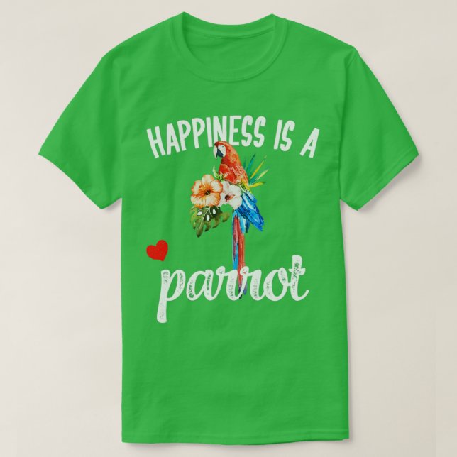Camiseta La Felicidad Es Un Pájaro Loro De Macao (Diseño del anverso)