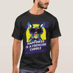 Camiseta La felicidad es un perro de rescate francés