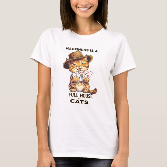 Camiseta LA FELICIDAD ES UNA CASA COMPLETA DE CATS Cat Poke (Anverso)
