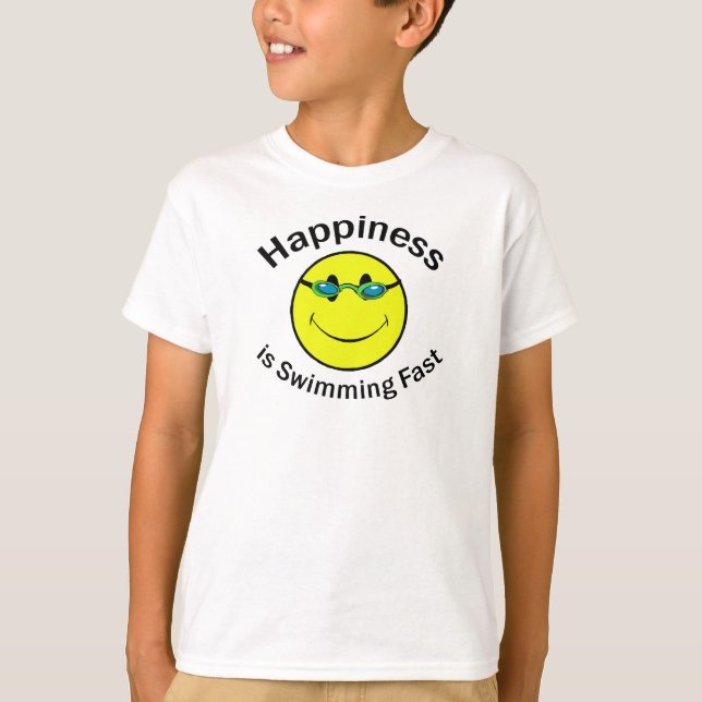 Camiseta La felicidad está nadando rápidamente (Anverso)