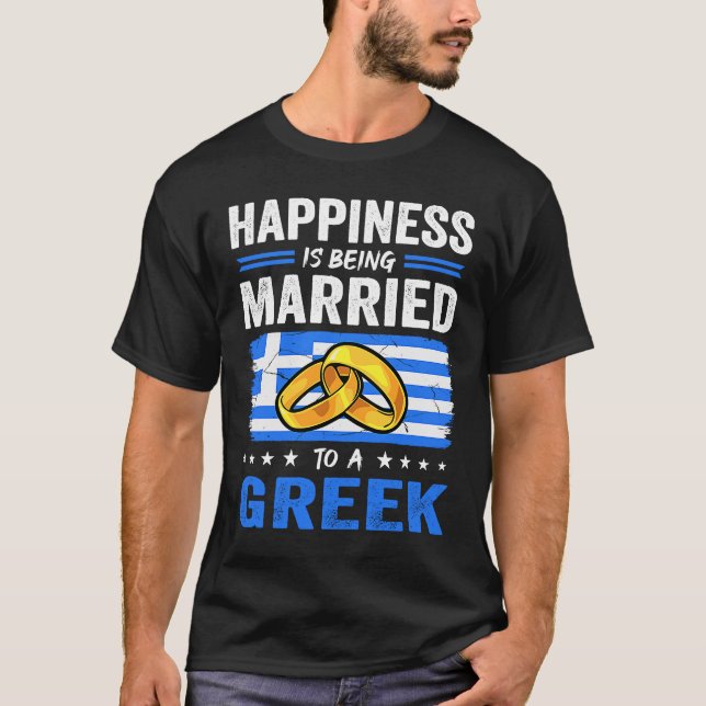 Camiseta La Felicidad Está Siendo Casada Con Una Esposa Gri (Anverso)