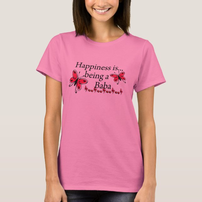Camiseta La felicidad está siendo una MARIPOSA del bizcocho (Anverso)