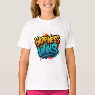 Camiseta La felicidad gana el diseño del graffiti