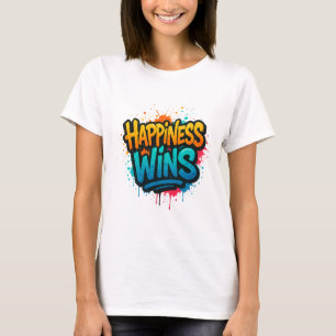 Camiseta La felicidad gana el diseño del graffiti