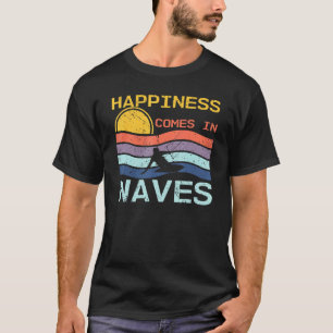 Camiseta La Felicidad Llega En Las Olas De Los Kitesurfista