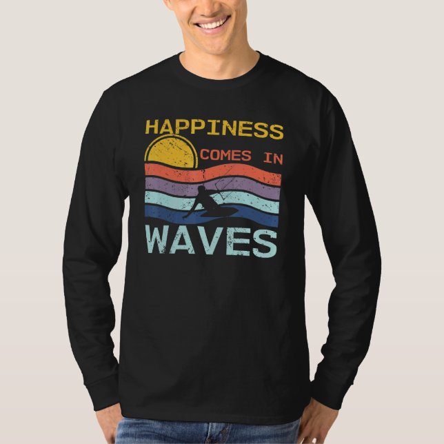 Camiseta La Felicidad Llega En Las Olas De Los Kitesurfista (Anverso)