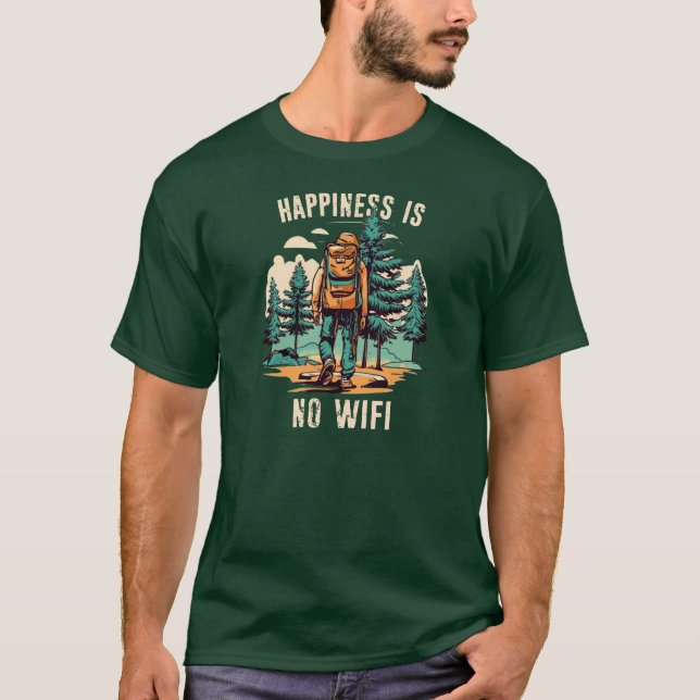 Camiseta La Felicidad No Es Una Mochila Wifi (Anverso)