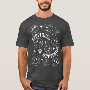 Camiseta La Felicidad Retro Está Ocurriendo Inspira Salud M