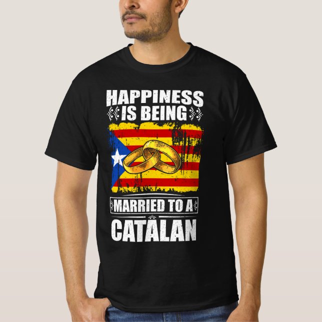 Camiseta La Felicidad Se Casa Con Un Catalán (Anverso)